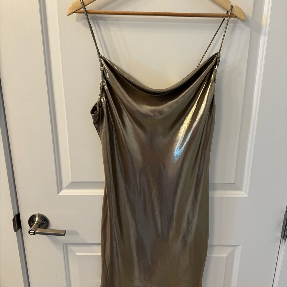 Zara Gold Satin Dress